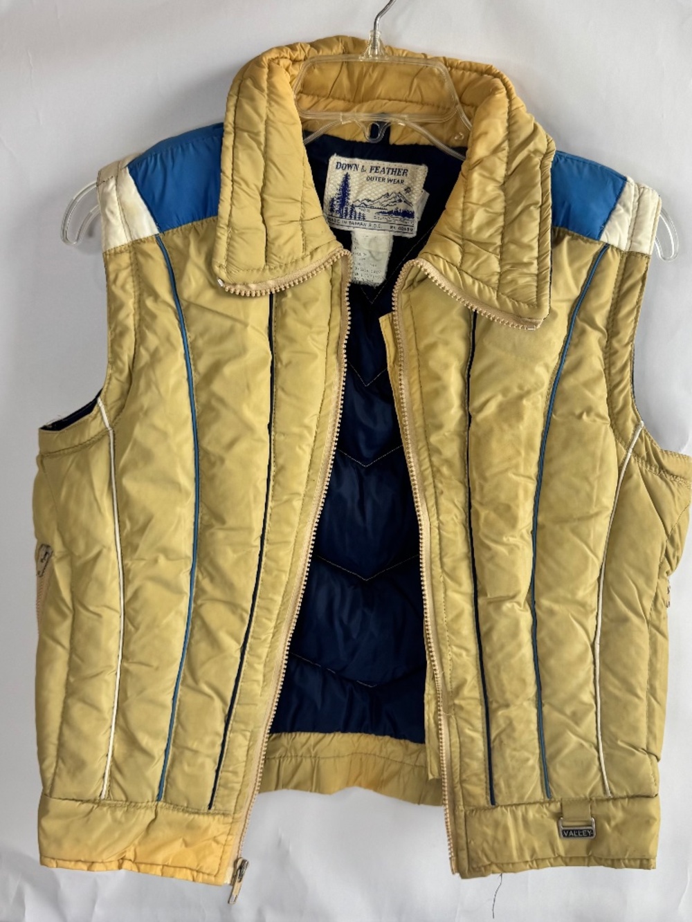Vtg Down & Feather Puffer Vest Retro Color Scheme Women’s Sz Small-READ